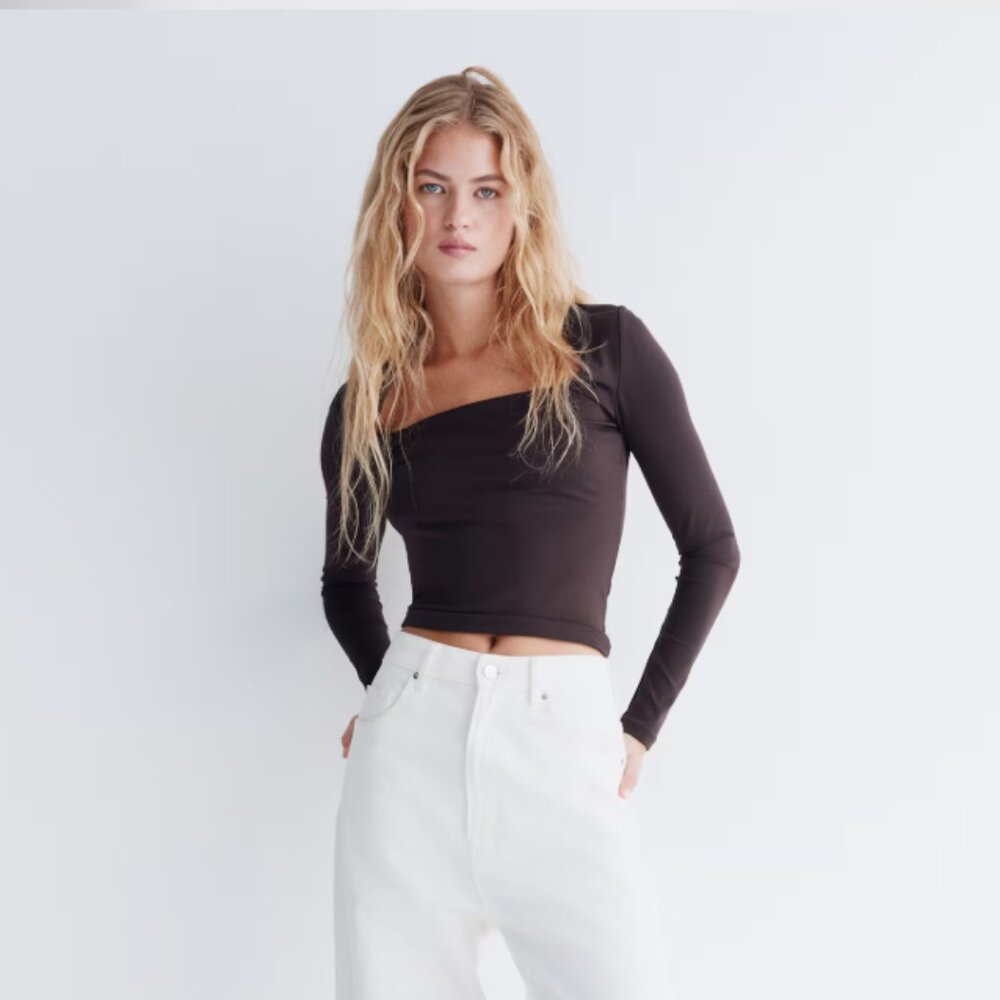 NWT H&M Long-Sleeved Microfiber Top